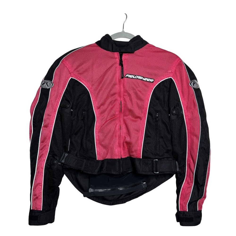Fieldsheer FS Motorbike Racing Jacket Mesh CE Protector Pink‎ Black Women's Sz 6